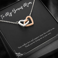 Load image into Gallery viewer, To My Bonus Mom Gifts, Endless Love And Support, Interlocking Heart Necklace For Women, Birthday Mothers Day Present From Bonus Daughter
