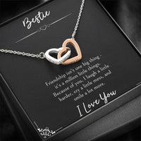 Load image into Gallery viewer, To My Friend Gifts, Because Of You, Interlocking Heart Necklace For Women, Birthday Present Idea From Bestie
