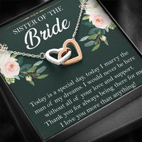 Load image into Gallery viewer, Sister of the Bride Gifts, Thank You for Being There, Interlocking Heart Necklace For Women, Wedding Day Thank You Ideas From Bride
