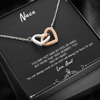 Load image into Gallery viewer, To My Niece  Gifts, You Can Always Count On Me, Interlocking Heart Necklace For Women, Birthday Present Idea From Aunt
