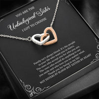 Load image into Gallery viewer, To My Unbiological Sister Gifts, Family Isn&#39;t Always Blood, Interlocking Heart Necklace For Women, Birthday Present Idea From Sister-in-law
