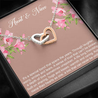 Load image into Gallery viewer, To My Aunt Gifts, Special Bond, Interlocking Heart Necklace For Women, Aunt Birthday Present From Niece
