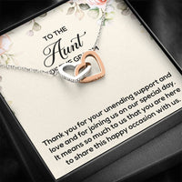 Load image into Gallery viewer, Aunt of the Groom Gifts, Thank You for Your Support, Interlocking Heart Necklace For Women, Wedding Day Thank You Ideas From Groom
