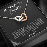 Load image into Gallery viewer, To My Daughter  Gifts, I Am Here For You, Interlocking Heart Necklace For Women, Birthday Present Idea From Dad
