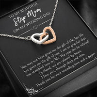 Load image into Gallery viewer, To My Bonus Mom Gifts, I Am So Grateful, Interlocking Heart Necklace For Women, Wedding Day Thank You Ideas From Bride

