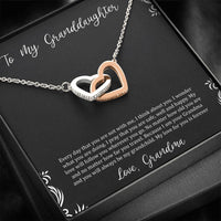 Load image into Gallery viewer, To My Granddaughter Gifts, I Think About You, Interlocking Heart Necklace For Women, Birthday Present Idea From Grandma
