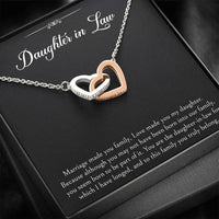 Load image into Gallery viewer, To My Daughter-in-law Gifts, Marriage Made You Family, Interlocking Heart Necklace For Women, Birthday Present Idea From Mother-in-law
