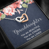 Load image into Gallery viewer, To My Granddaughter Gifts, You Are Loved, Interlocking Heart Necklace For Women, Present From Grandma
