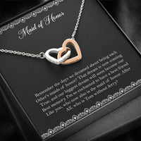 Load image into Gallery viewer, To My Maid Of Honor Gifts, Best Memory, Interlocking Heart Necklace For Women, Wedding Day Thank You Ideas From Bride
