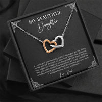 Load image into Gallery viewer, To My Daughter  Gifts, I Am Here For You, Interlocking Heart Necklace For Women, Birthday Present Idea From Dad
