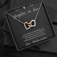 Load image into Gallery viewer, To My Daughter in Law Gifts, I&#39;m So Happy You Married My Son, Interlocking Heart Necklace For Women, Birthday Present Idea From Mother-in-law
