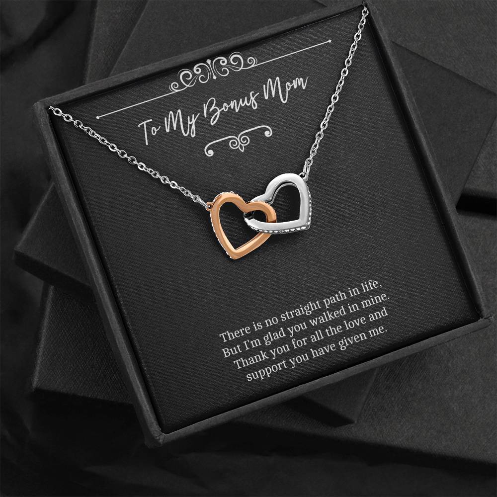 To My Bonus Mom Gifts, There Is No Straight Path In Life, Interlocking Heart Necklace For Women, Wedding Day Thank You Ideas From Bride