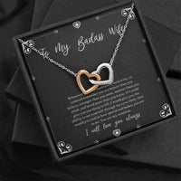 Load image into Gallery viewer, To My Badass Wife, You Are My Sunshine, Interlocking Heart Necklace For Women, Anniversary Birthday Valentines Day Gifts From Husband
