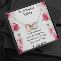 Load image into Gallery viewer, To My Bride Gifts, You And I Will Say I Do, Interlocking Heart Necklace For Women, Wedding Day Thank You Ideas From Groom

