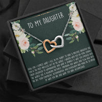 Load image into Gallery viewer, To My Daughter Gifts, How Can I Express What I Feel In My Heart, Interlocking Heart Necklace For Women, Birthday Present Ideas From Mom Dad
