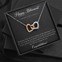Load image into Gallery viewer, Retirement Gifts, Wishing You The Best, Happy Retirement Interlocking Heart Necklace For Women, Retirement Party Favor From Friends Coworkers
