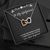 Load image into Gallery viewer, To My Girlfriend, It Would Still Be You, Interlocking Heart Necklace For Women, Anniversary Birthday Valentines Day Gifts From Boyfriend
