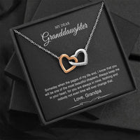 Load image into Gallery viewer, To My Granddaughter Gifts From Grandpa, Someday When The Pages Of My Life End, Interlocking Heart Necklace For Women, Birthday Present Idea From Grandfather
