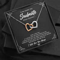 Load image into Gallery viewer, To My Soulmate, Smokin Hot Soulmate, Interlocking Heart Necklace For Girlfriend, Anniversary Birthday Valentines Day Gifts From Boyfriend
