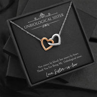 Load image into Gallery viewer, To My Unbiological Sister Gifts, Sister By Heart, Interlocking Heart Necklace For Women, Birthday Present Idea From Sister-in-law

