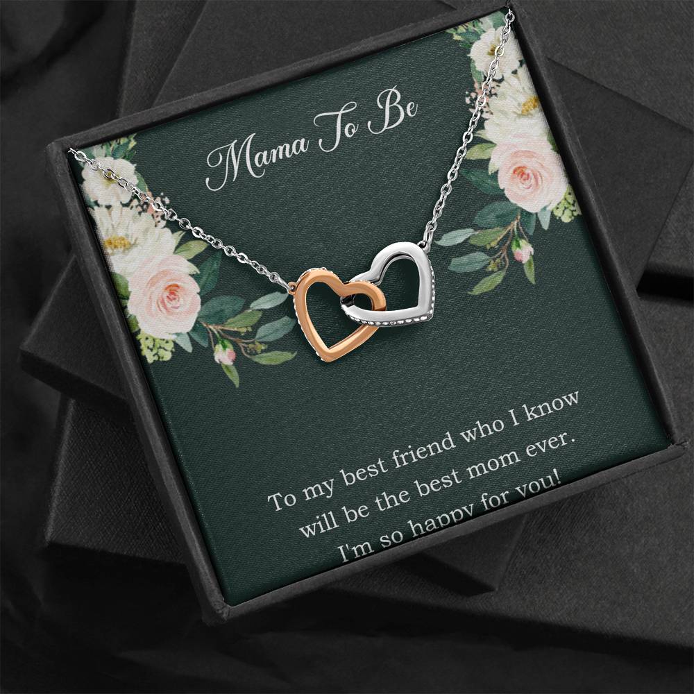 Gift for Expecting Mom, To My Best Friend, Mom to Be Interlocking Heart Necklace For Women, Pregnancy Gift For New Mother