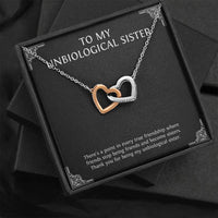 Load image into Gallery viewer, To My Unbiological Sister Gifts, Point in Every Friendship, Interlocking Heart Necklace For Women, Birthday Present Idea From Sister-in-law
