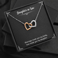 Load image into Gallery viewer, To My Daughter-in-law Gifts, Love Made You My Daughter, Interlocking Heart Necklace For Women, Birthday Present Idea From Mother-in-law

