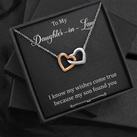 Load image into Gallery viewer, To My Daughter-in-law Gifts, I Know My Wishes Come True, Interlocking Heart Necklace For Women, Birthday Present Idea From Mother-in-law
