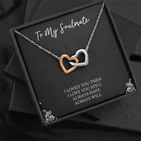 Load image into Gallery viewer, To My Soulmate, I Loved You Then, Interlocking Heart Necklace For Girlfriend, Anniversary Birthday Valentines Day Gifts From Boyfriend
