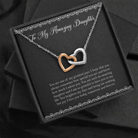 Load image into Gallery viewer, To My Daughter Gifts, You Are One Of My Greatest Joys, Interlocking Heart Necklace For Women, Birthday Present Ideas From Mom Dad
