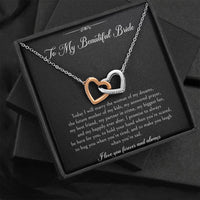 Load image into Gallery viewer, To My Bride Gifts, I Love You Forever And Always, Interlocking Heart Necklace For Women, Wedding Day Thank You Ideas From Groom
