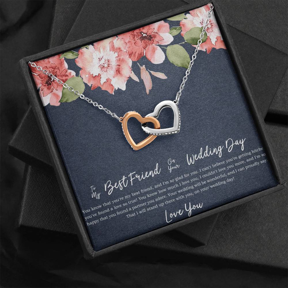 Bride Gifts, I'm So Happy You Found A Partner, Interlocking Heart Necklace For Women, Wedding Day Thank You Ideas From Best Friend