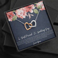 Load image into Gallery viewer, Bride Gifts, I&#39;m So Happy You Found A Partner, Interlocking Heart Necklace For Women, Wedding Day Thank You Ideas From Best Friend
