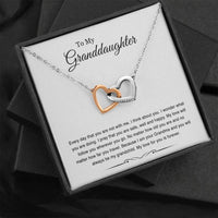 Load image into Gallery viewer, To My Granddaughter Gifts, Every Day That You Are Not With Me, Interlocking Heart Necklace For Women, Birthday Present Idea From Grandma Grandpa
