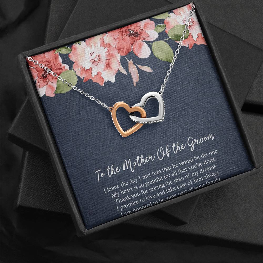 Mom Of The Groom Gifts, My Heart Is Grateful, Interlocking Heart Necklace For Women, Wedding Day Thank You Ideas From Bride