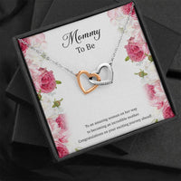 Load image into Gallery viewer, Gift for Expecting Mom, To An Amazing Woman, Mom to Be Interlocking Heart Necklace For Women, Pregnancy Gift For New Mother
