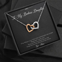 Load image into Gallery viewer, To My Badass Daughter Gifts, I Am The Storm, Interlocking Heart Necklace For Women, Birthday Present Idea From Mom
