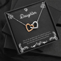 Load image into Gallery viewer, To My Daughter Gifts, One Of The Greatest Joys of a Parent, Interlocking Heart Necklace For Women, Birthday Present Ideas From Mom Dad
