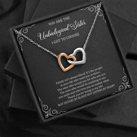 Load image into Gallery viewer, To My Unbiological Sister Gifts, Family Isn&#39;t Always Blood, Interlocking Heart Necklace For Women, Birthday Present Idea From Sister-in-law
