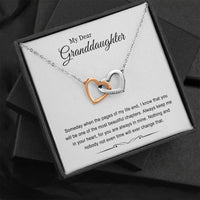 Load image into Gallery viewer, To My Granddaughter Gifts, Someday When The Pages Of My Life End, Interlocking Heart Necklace For Women, Birthday Present Idea From Grandma Grandpa
