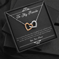 Load image into Gallery viewer, To My Fiancée, I Am Lucky To Cross Your Path, Interlocking Heart Necklace For Women, Anniversary Birthday Valentines Day Gifts From Fiancé
