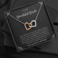 Load image into Gallery viewer, To My Bride Gifts, Today I Will Marry The Woman of My Dreams, Interlocking Heart Necklace For Women, Wedding Day Thank You Ideas From Groom
