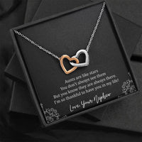 Load image into Gallery viewer, To My Aunt Gifts, Aunts Are Like Stars, Interlocking Heart Necklace For Women, Birthday Present Idea From Nephew
