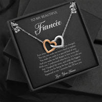 Load image into Gallery viewer, To My Fiancée, I&#39;ll Love You Forever, Interlocking Heart Necklace For Women, Anniversary Birthday Valentines Day Gifts From Fiancé
