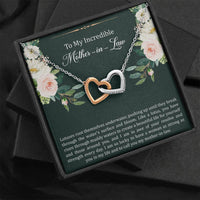 Load image into Gallery viewer, To My Mother-in-Law Gifts, Like A Lotus , Interlocking Heart Necklace For Women, Birthday Mothers Day Present From Daughter-in-law
