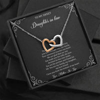 Load image into Gallery viewer, To My Daughter in Law Gifts, Thank You For The Love And Joy, Interlocking Heart Necklace For Women, Birthday Present Idea From Mother-in-law
