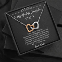 Load image into Gallery viewer, To My Badass Daughter Gifts, Someday When The Pages of My Life End, Interlocking Heart Necklace For Women, Birthday Present Idea From Dad
