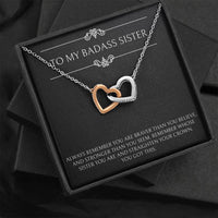 Load image into Gallery viewer, To My Badass Sister Gifts, You Got This, Interlocking Heart Necklace For Women, Birthday Present Ideas From Sister Brother
