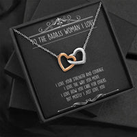 Load image into Gallery viewer, To My Badass Wife, I Just Love You, Interlocking Heart Necklace For Women, Anniversary Birthday Valentines Day Gifts From Husband
