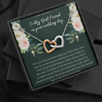 Load image into Gallery viewer, Bride Gifts, Not Just A Friend But A Sister, Interlocking Heart Necklace For Women, Wedding Day Thank You Ideas From Best Friend
